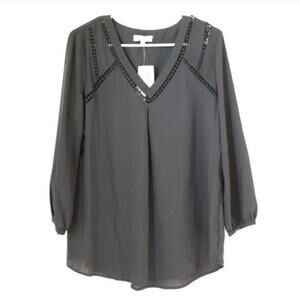 Adiva Blouse Women's Size Medium Navy Brand New